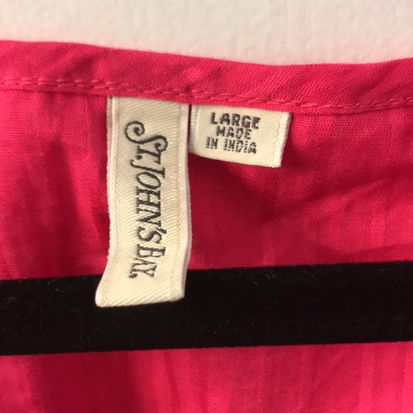 St. John’s Bay Pink Sleeveless Ruffle Blouse L - Picture 5 of 7